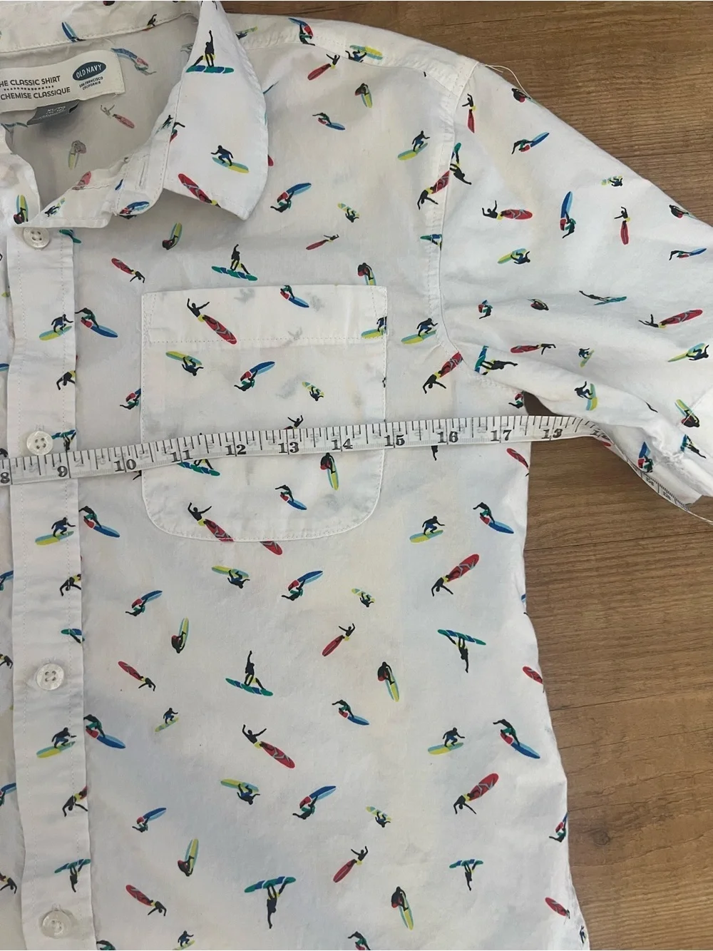 Old Navy Boys XL 14-16 Surfer Print Short Sleeve Button Down Shirt